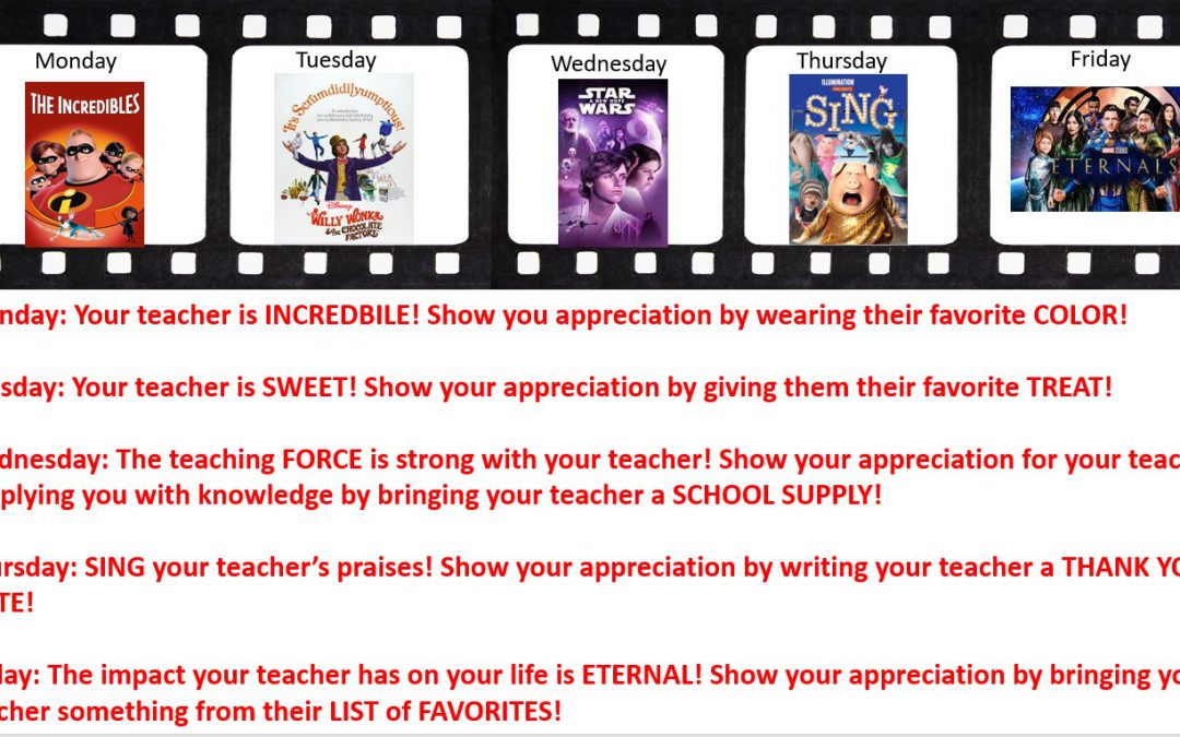 Teacher Appreciation Week: May 2nd – May 6th